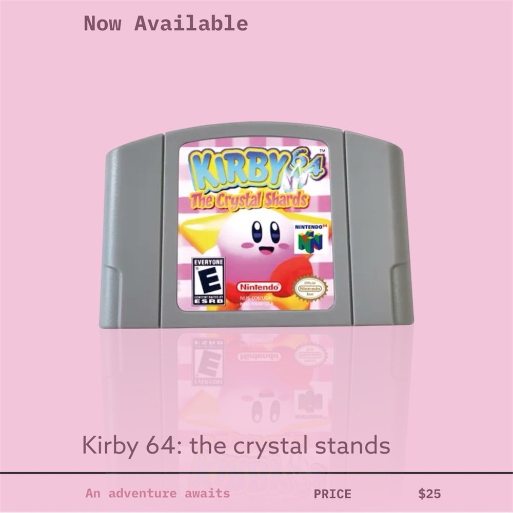 Nintendo 64 Gray Game Cartridge - Kirby 64: The Crystal Shards